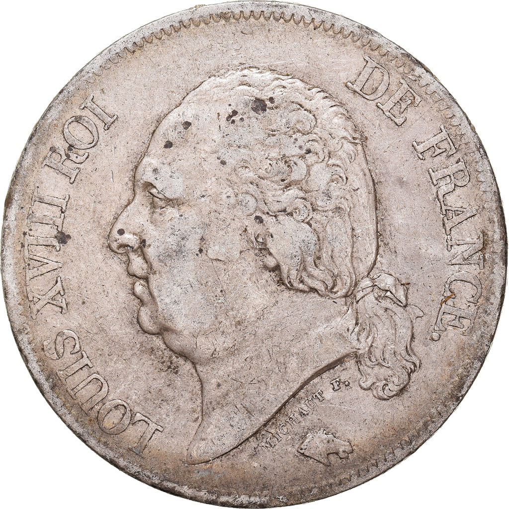 Moneta, Francja, Louis XVIII, Louis XVIII, 5 Francs, 1819, Paris, EF(40-45)
