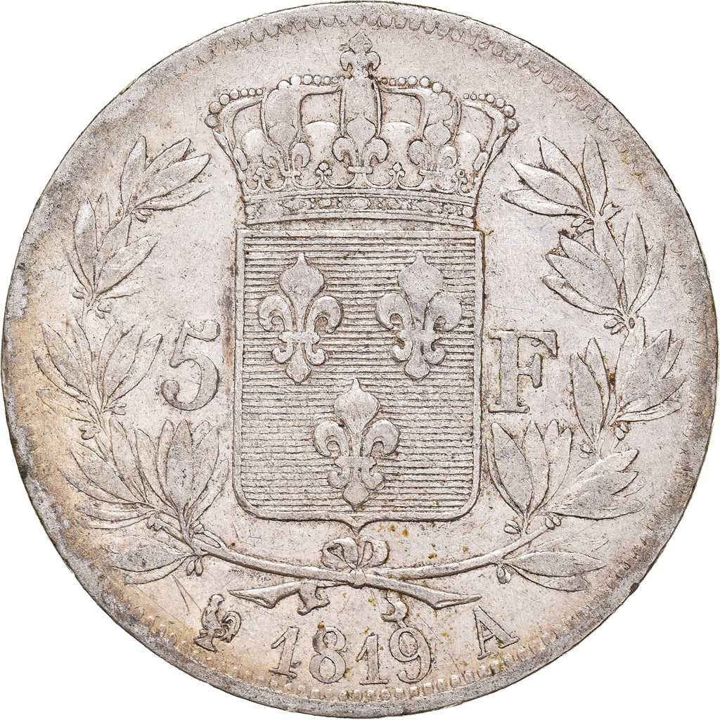 Moneta, Francja, Louis XVIII, Louis XVIII, 5 Francs, 1819, Paris, EF(40-45)