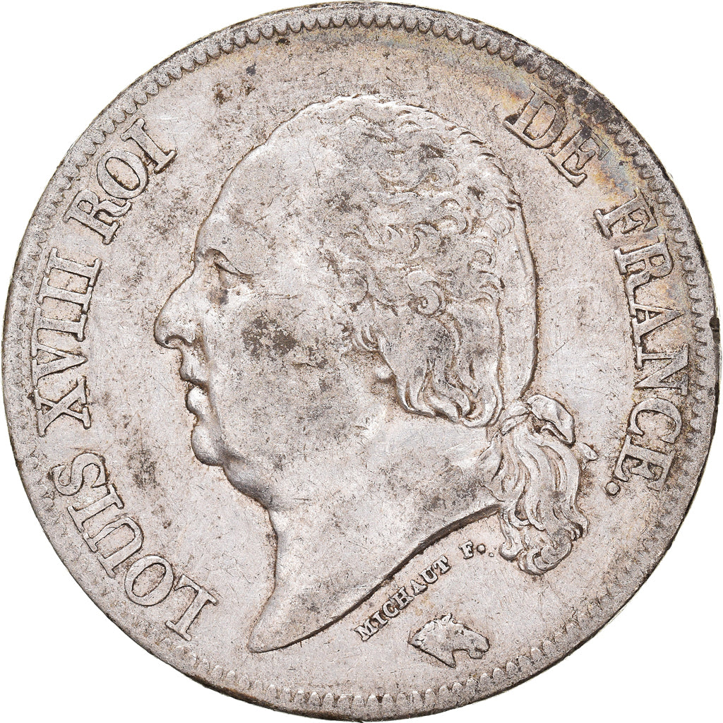 Coin, France, Louis XVIII, Louis XVIII, 5 Francs, 1822, Paris, EF(40-45)