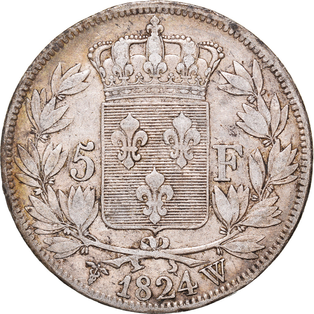 Münze, Frankreich, Louis XVIII, Louis XVIII, 5 Francs, 1824, Lille, SS, Silber