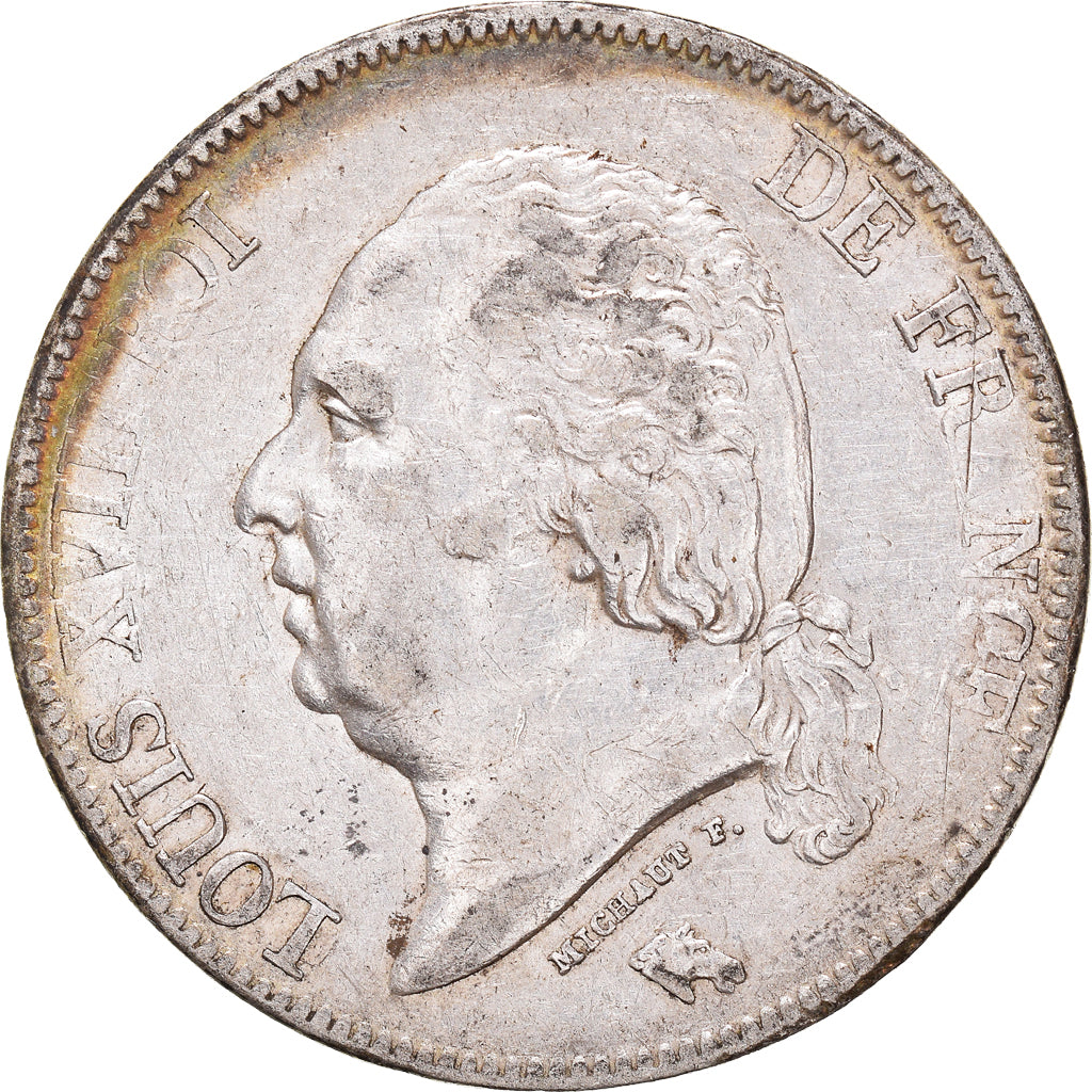 Moneta, Francia, Louis XVIII, Louis XVIII, 5 Francs, 1824, Lille, BB, Argento