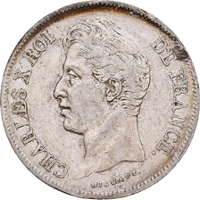 Moneta, Francja, Charles X, 5 Francs, 1827, Lille, VF(30-35), Srebro, KM:728.13