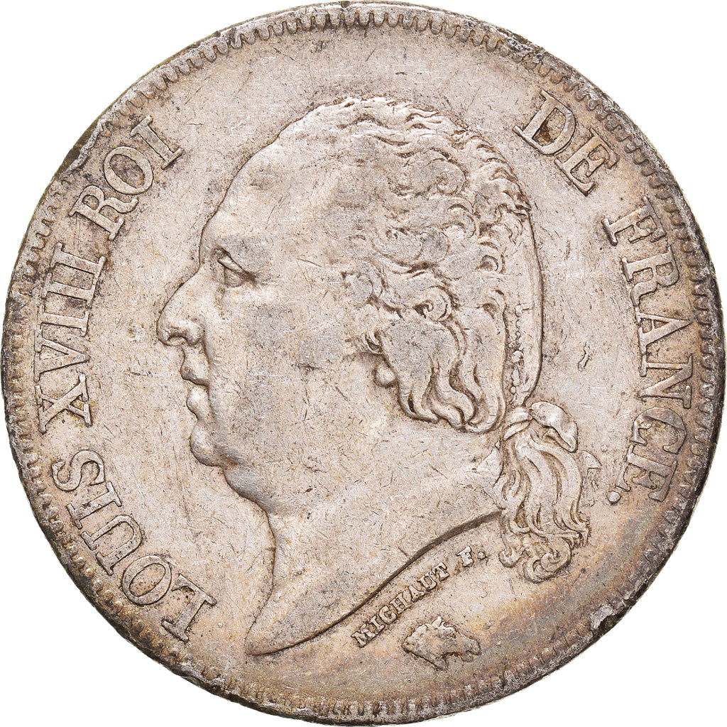 Monnaie, France, Louis XVIII, 5 Francs, 1824, Bayonne, TTB, Argent, Gadoury:614