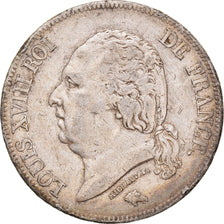 Monnaie, France, Louis XVIII, 5 Francs, 1824, Bayonne, TTB, Argent, Gadoury:614