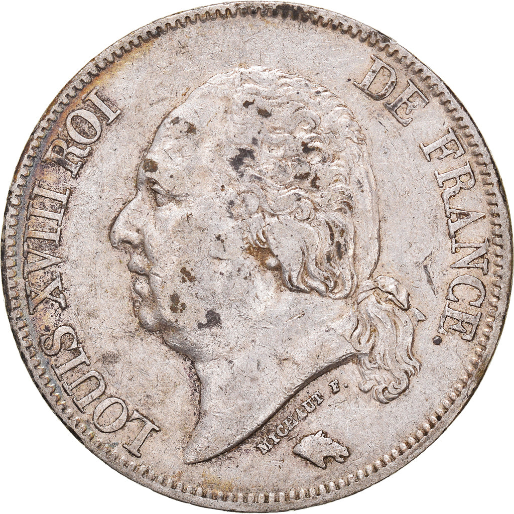 Coin, France, Louis XVIII, Louis XVIII, 5 Francs, 1824, Lille, EF(40-45)