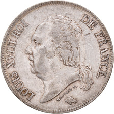 Coin, France, Louis XVIII, 5 Francs, 1824, Perpignan, EF(40-45), Silver
