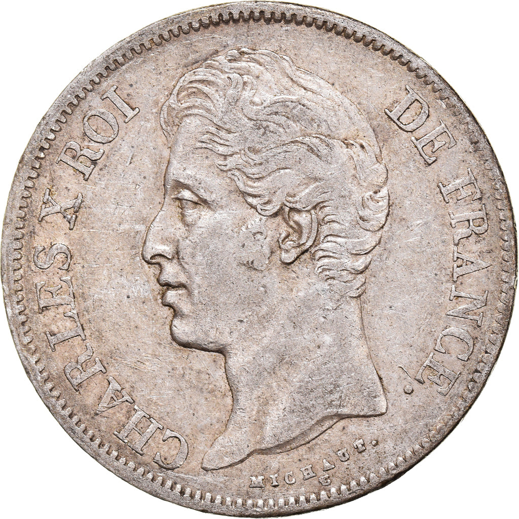 Monnaie, France, Charles X, 5 Francs, 1827, Lyon, TTB, Argent, KM:728.4
