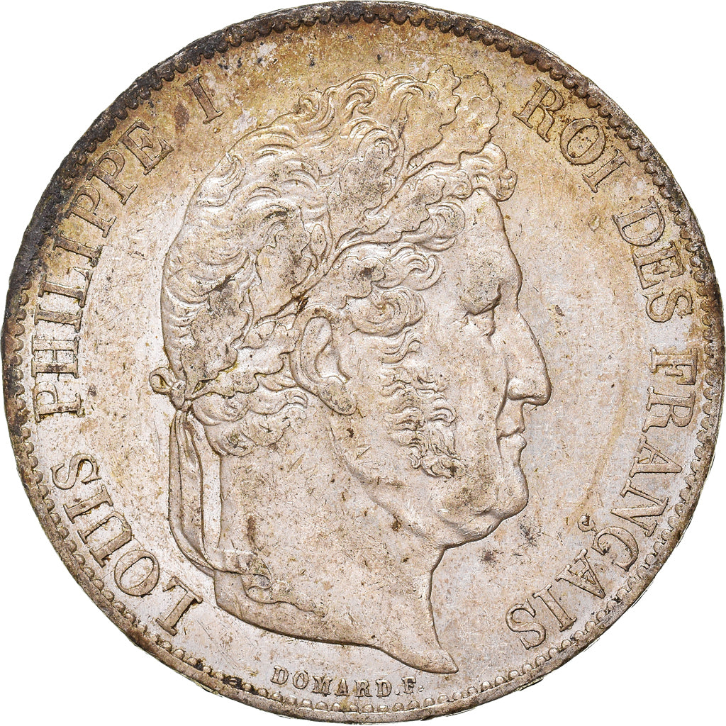 Coin, France, Louis-Philippe, 5 Francs, 1844, Paris, AU(50-53), Silver
