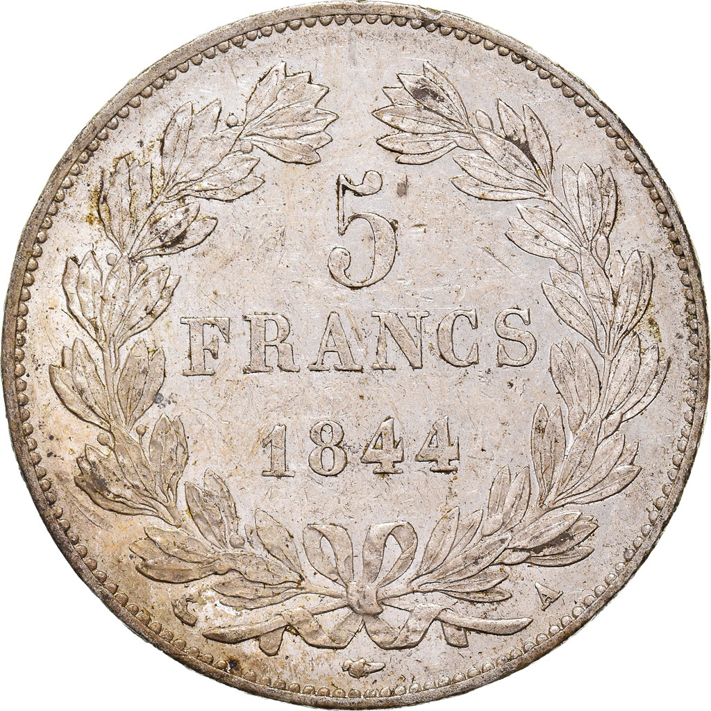 Coin, France, Louis-Philippe, 5 Francs, 1844, Paris, AU(50-53), Silver