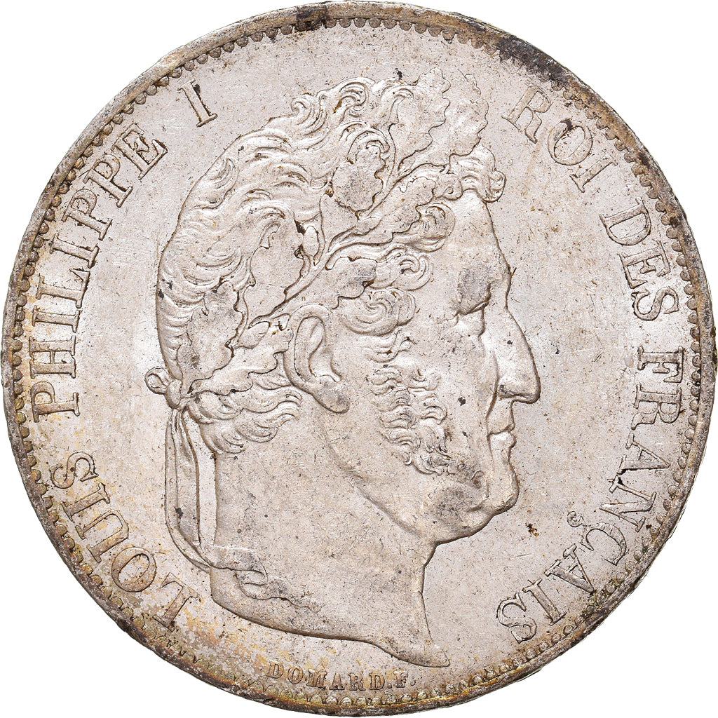 Coin, France, Louis-Philippe, 5 Francs, 1844, Lille, AU(55-58), Silver