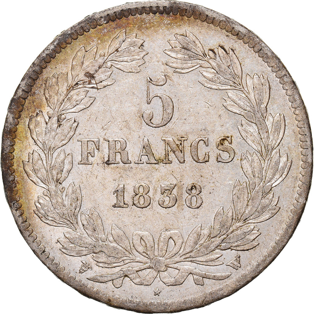 Coin, France, Louis-Philippe, 5 Francs, 1838, Lille, AU(50-53), Silver
