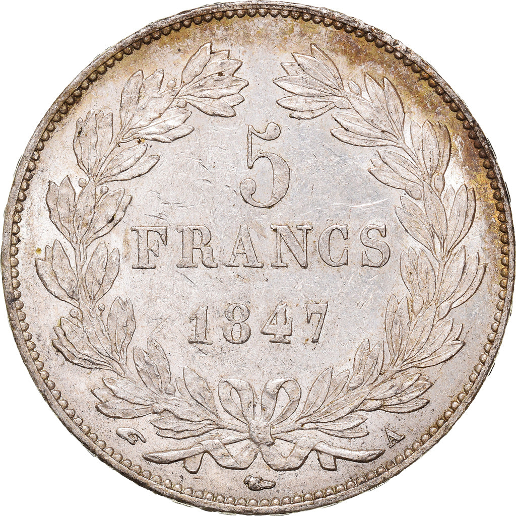 Munten, Frankrijk, Louis-Philippe, 5 Francs, 1847, Paris, PR, Zilver, KM:749.1