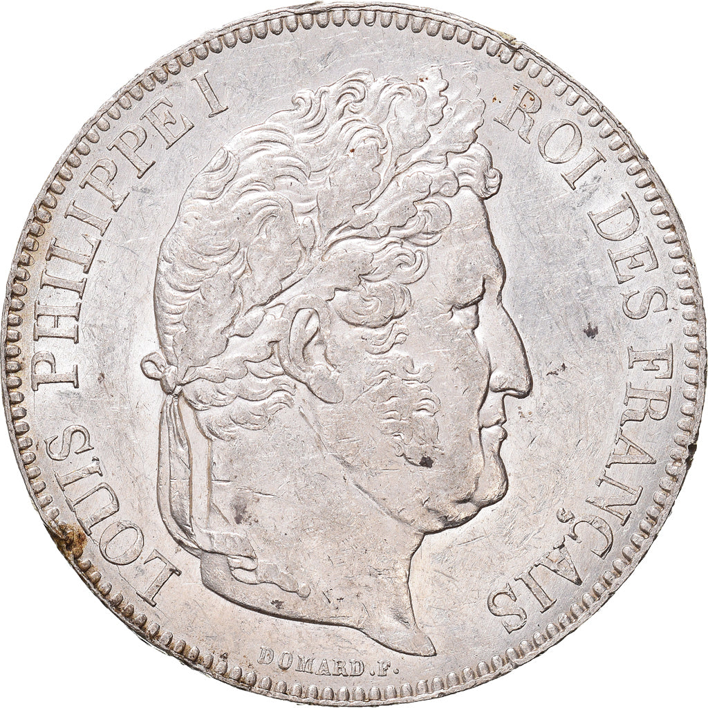 Coin, France, Louis-Philippe, 5 Francs, 1842, Rouen, AU(55-58), Silver