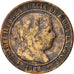 Spanien, Isabel II, 2-1/2 Centimos, 1868, F(12-15), Copper, KM:634.2