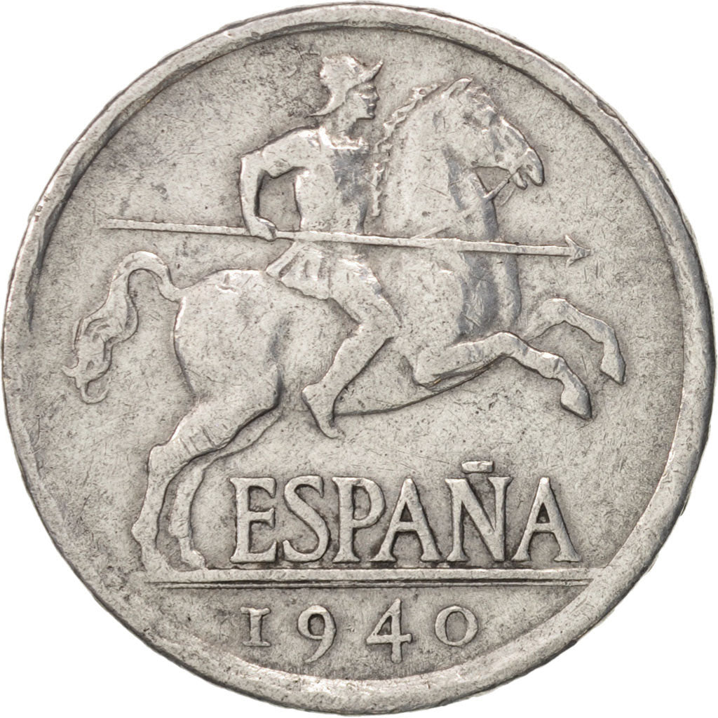 Spain, 5 Centimos, 1940, VF(30-35), Aluminum, KM:765