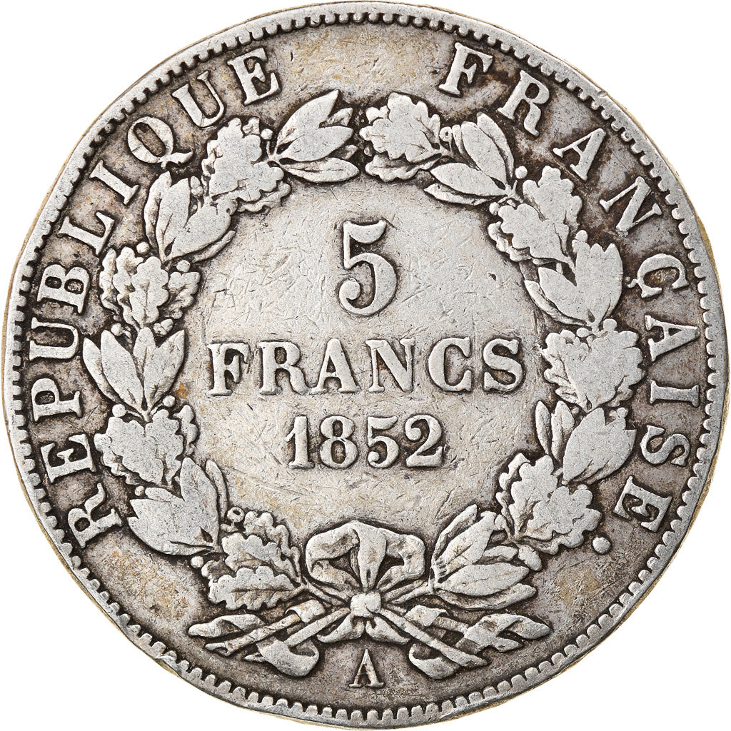 Moneta, Francja, Louis-Napoléon Bonaparte, Napoléon III, 5 Francs, 1852