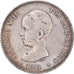 Münze, Spanien, Alfonso XIII, 5 Pesetas, 1891, Madrid, S+, Silber, KM:689