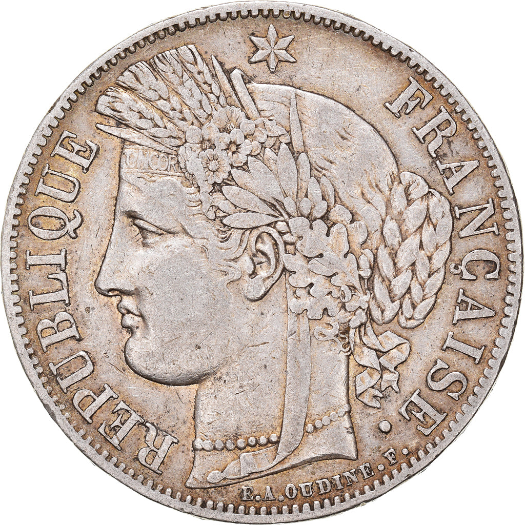 Coin, France, Cérès, 5 Francs, 1849, Paris, EF(40-45), Silver, KM:761.1