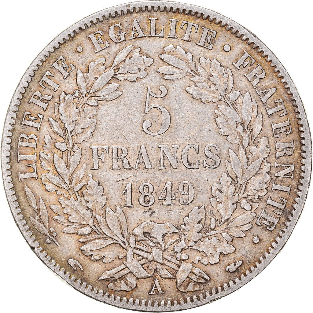 Coin, France, Cérès, 5 Francs, 1849, Paris, EF(40-45), Silver, KM:761.1
