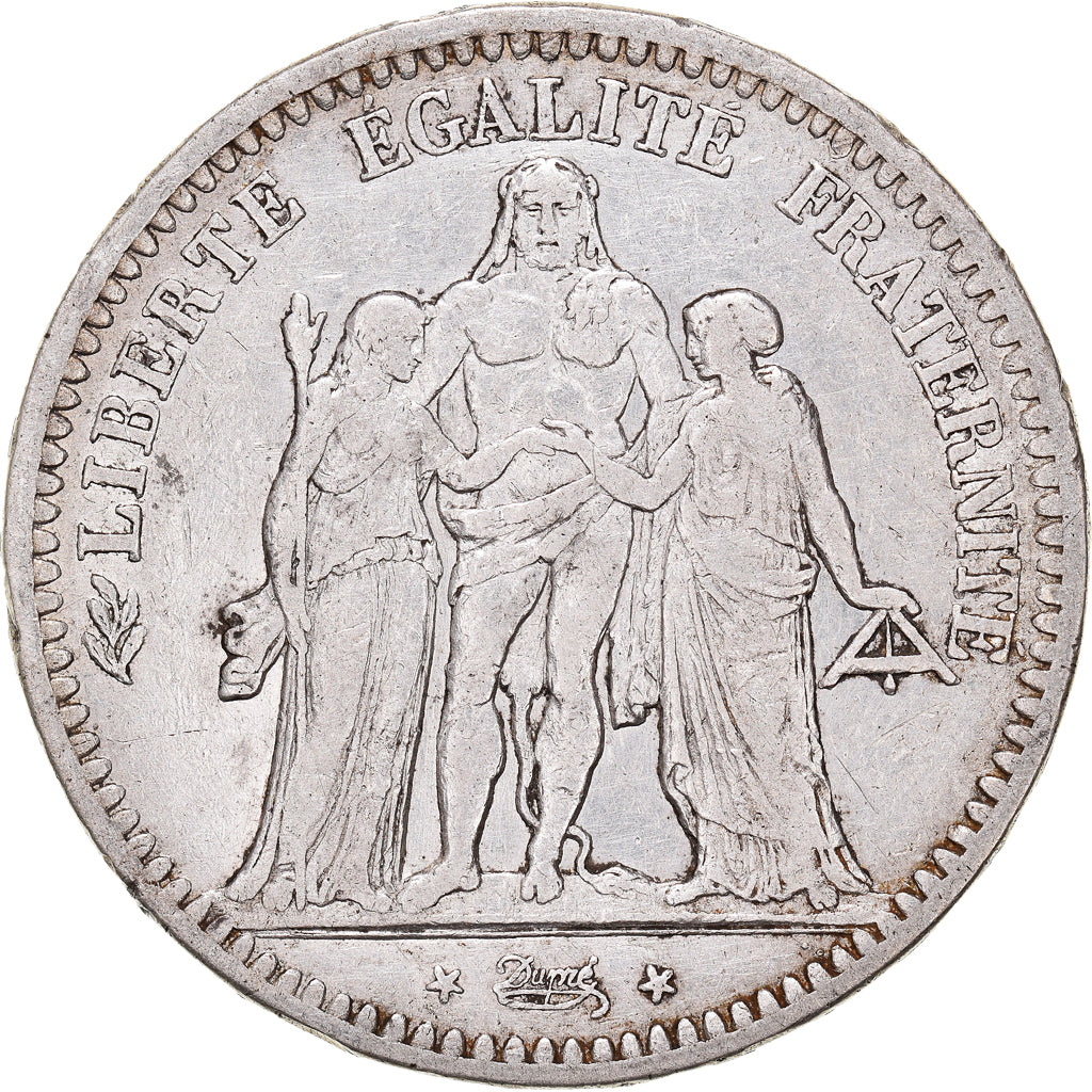 Coin, France, Hercule, 5 Francs, 1849, Strasbourg, EF(40-45), Silver, KM:756.2