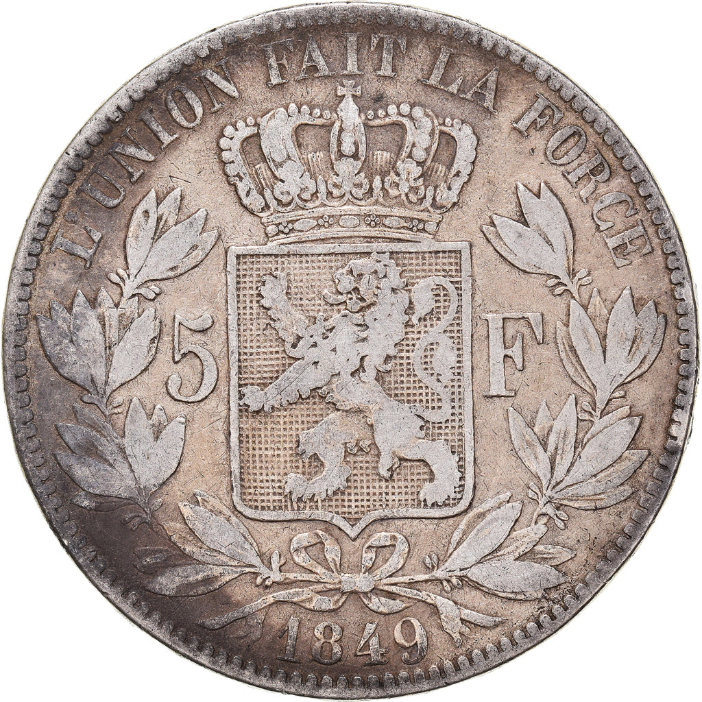 Coin, Belgium, Leopold I, 5 Francs, 5 Frank, 1849, VF(20-25), Silver, KM:17