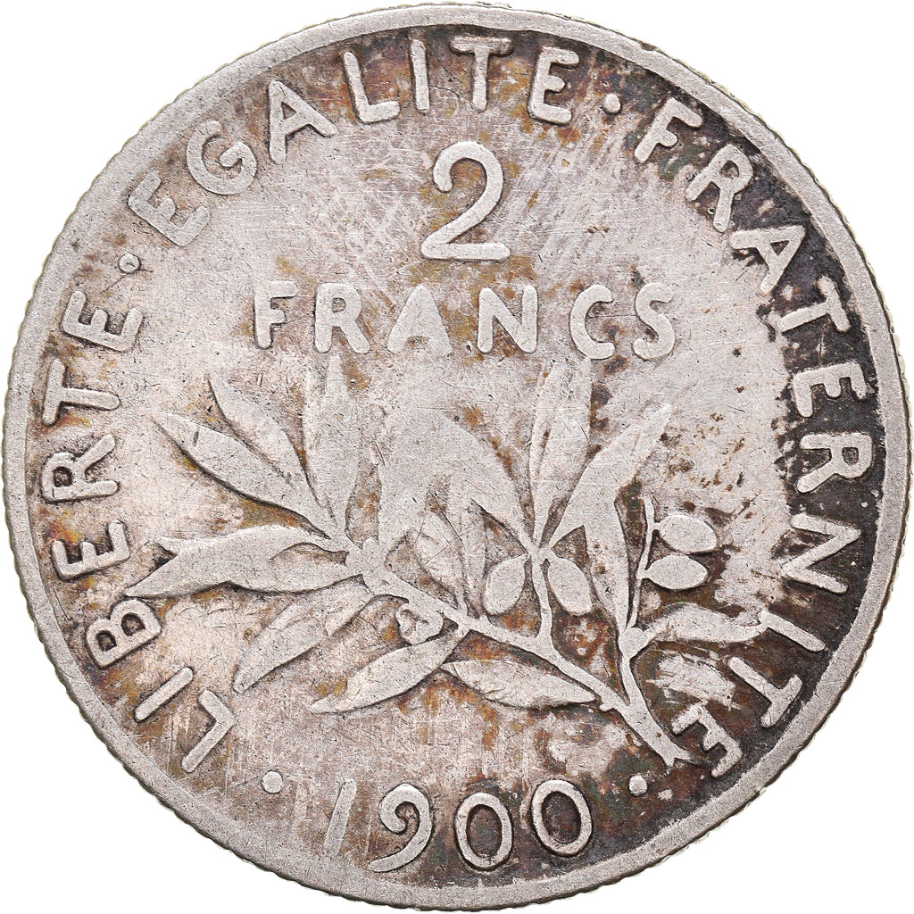 Coin, France, Semeuse, 2 Francs, 1900, Paris, VF(30-35), Silver, KM:845.1