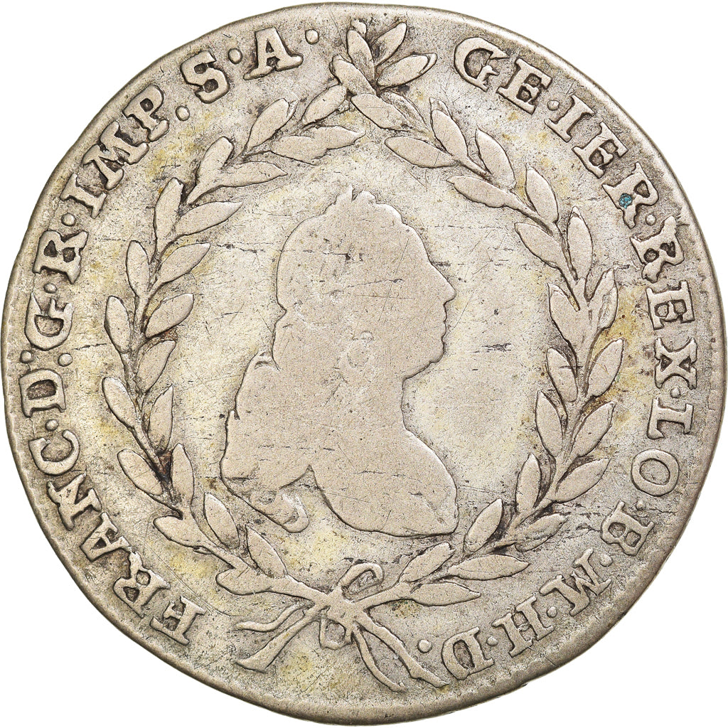 Munten, Oostenrijk, Franz I, 10 Kreuzer, 1755, Hall, FR, Zilver, KM:2023