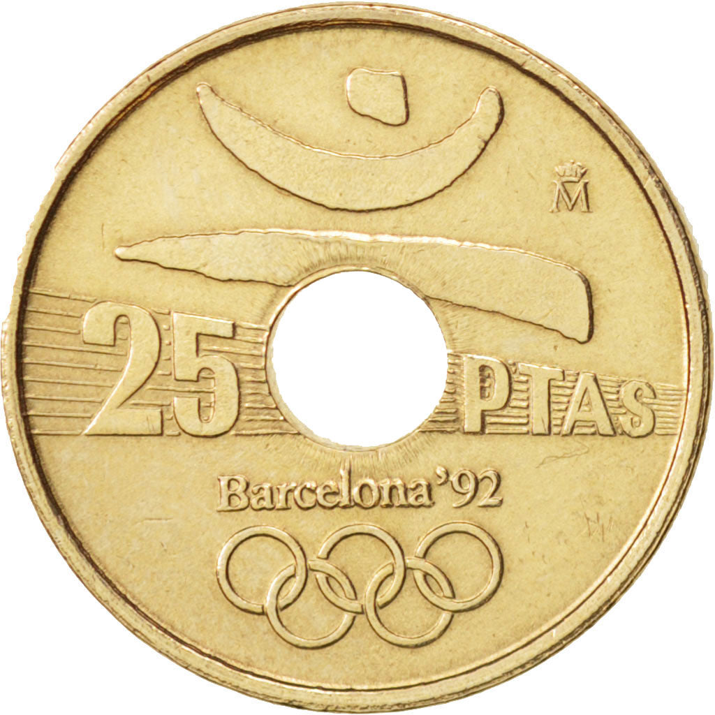 Espagne, Juan Carlos I, 25 Pesetas, 1990, Madrid, SUP, Aluminum-Bronze, KM:850