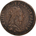 Monnaie, France, Louis XIV, Liard de France au buste juvénile, deuxième type