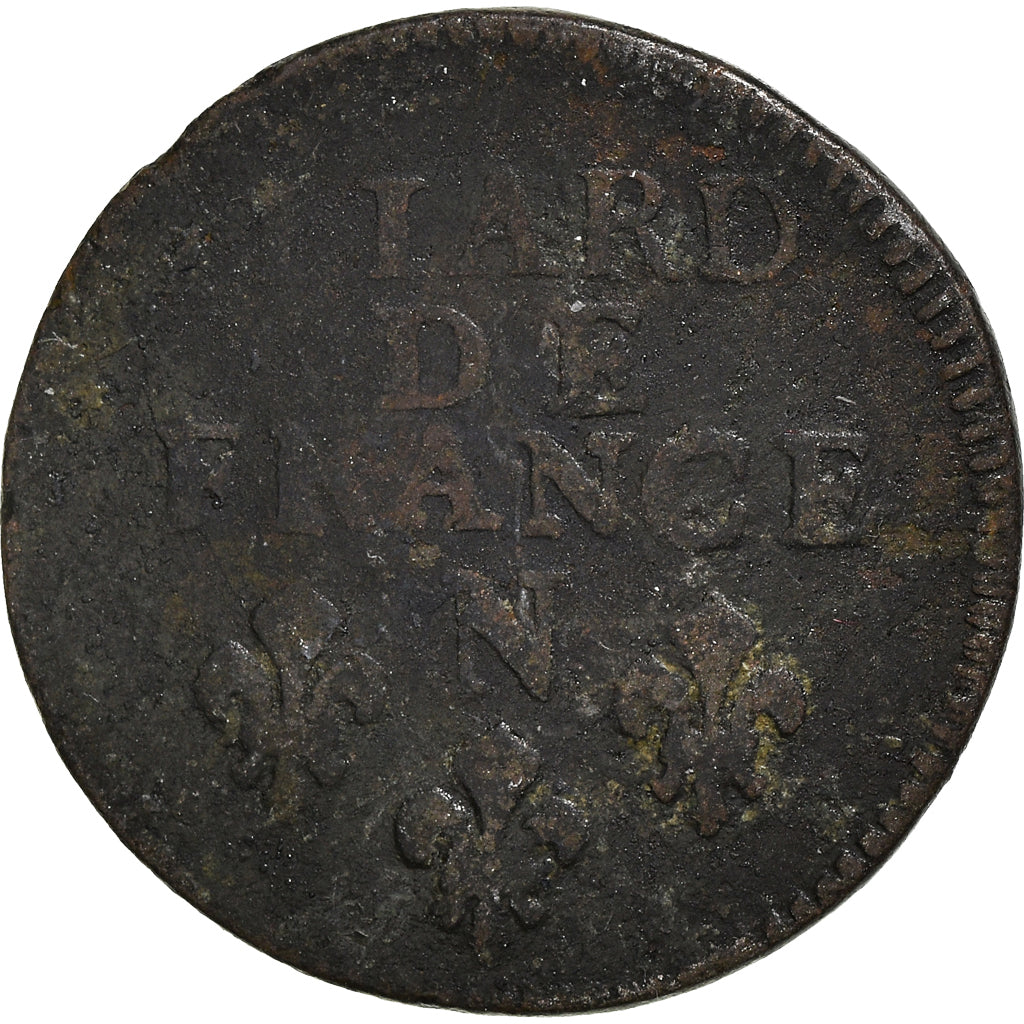 Coin, France, Louis XIV, Liard de France au buste âgé, troisième type, Liard