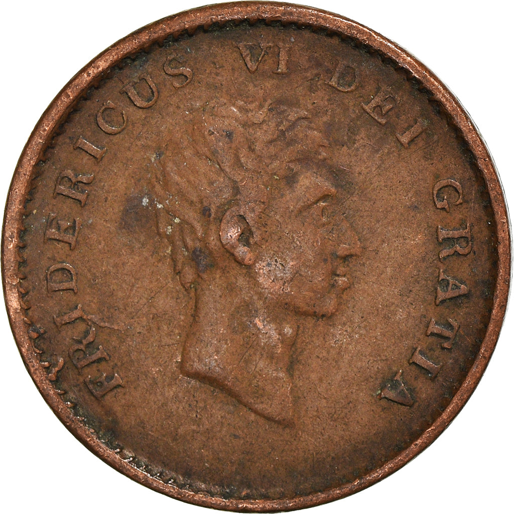 Coin, Denmark, Frederik VI, 2 Skilling, 1809, Copenhagen, AU(50-53), Copper