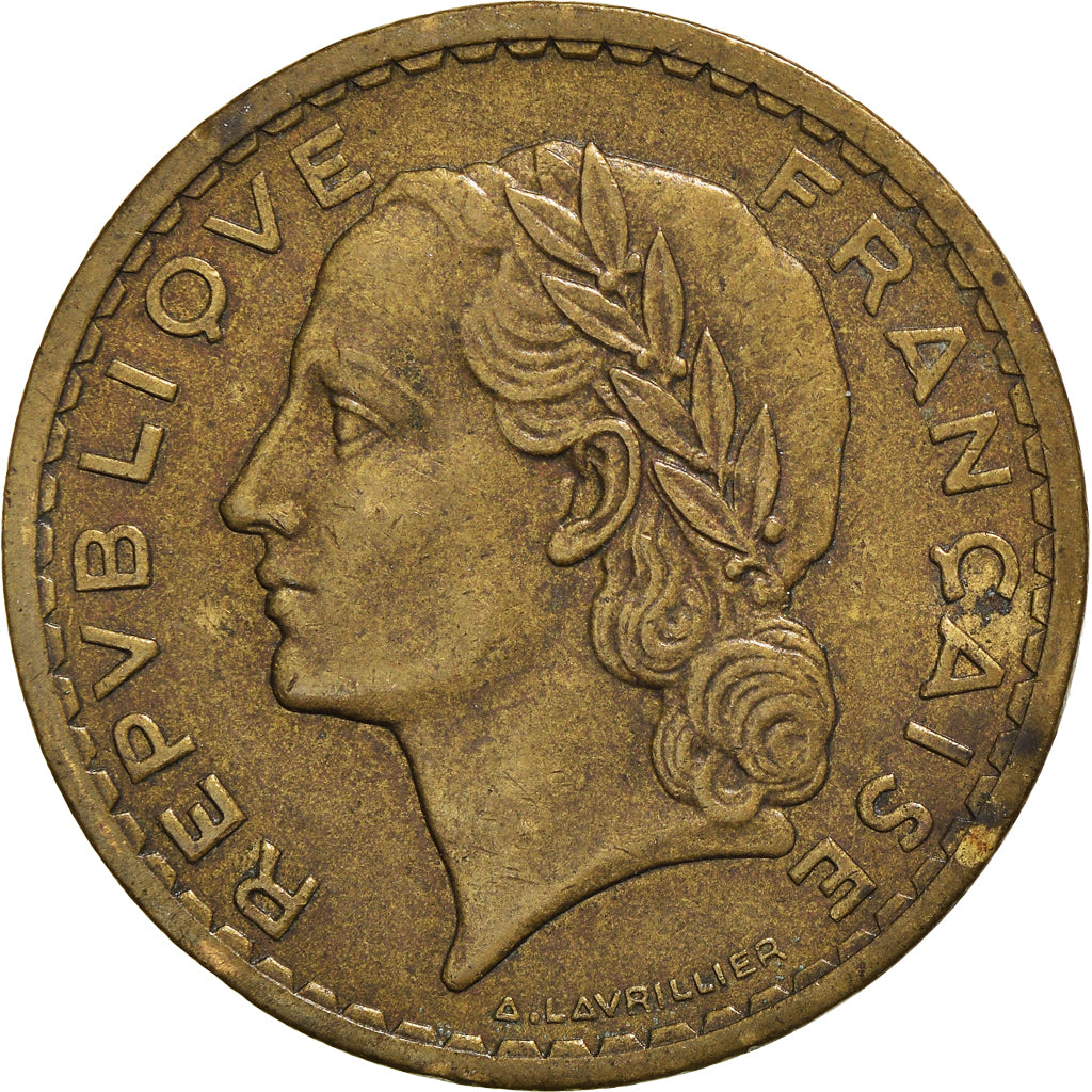 Monnaie, France, Lavrillier, 5 Francs, 1945, Castelsarrasin, TTB+