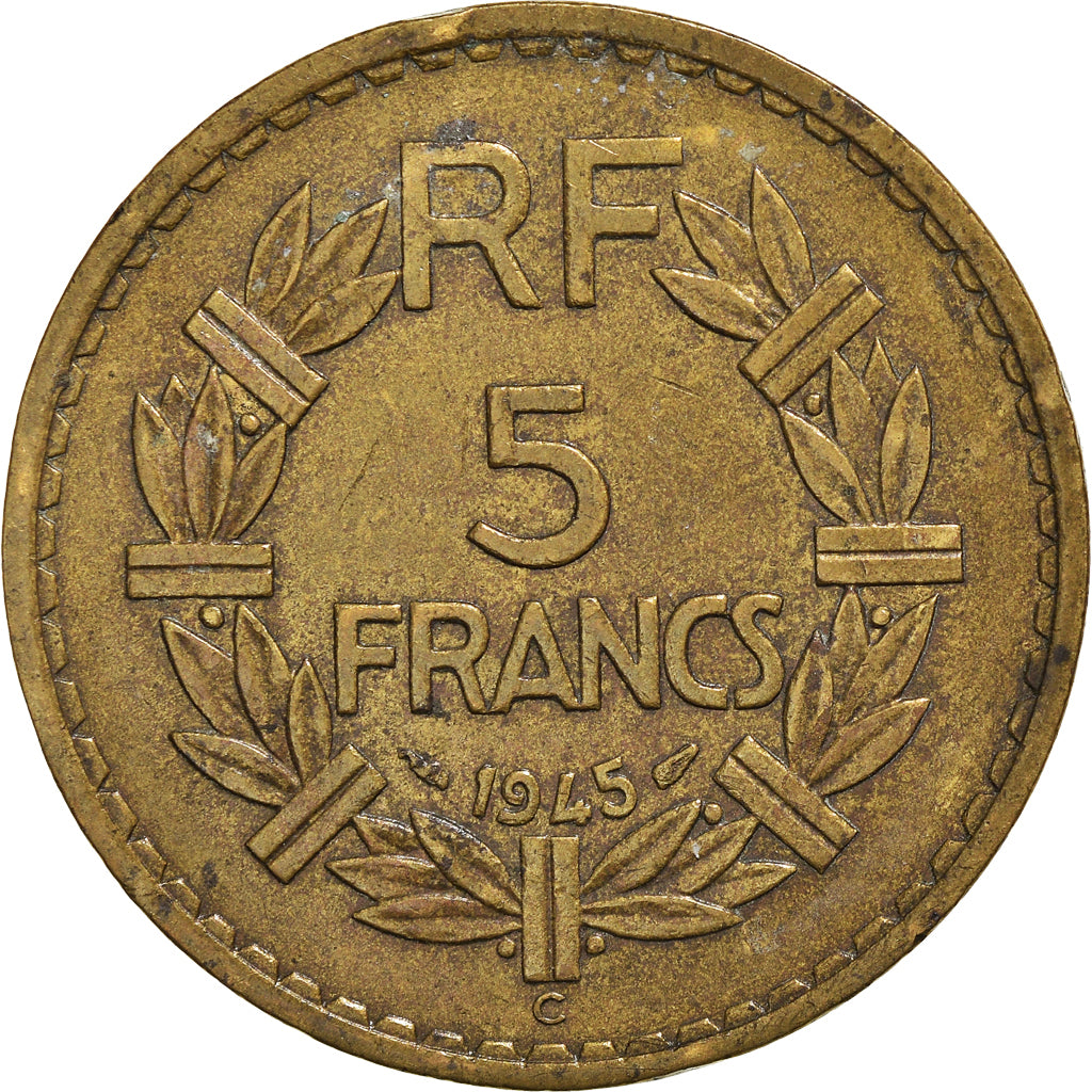 Monnaie, France, Lavrillier, 5 Francs, 1945, Castelsarrasin, TTB+