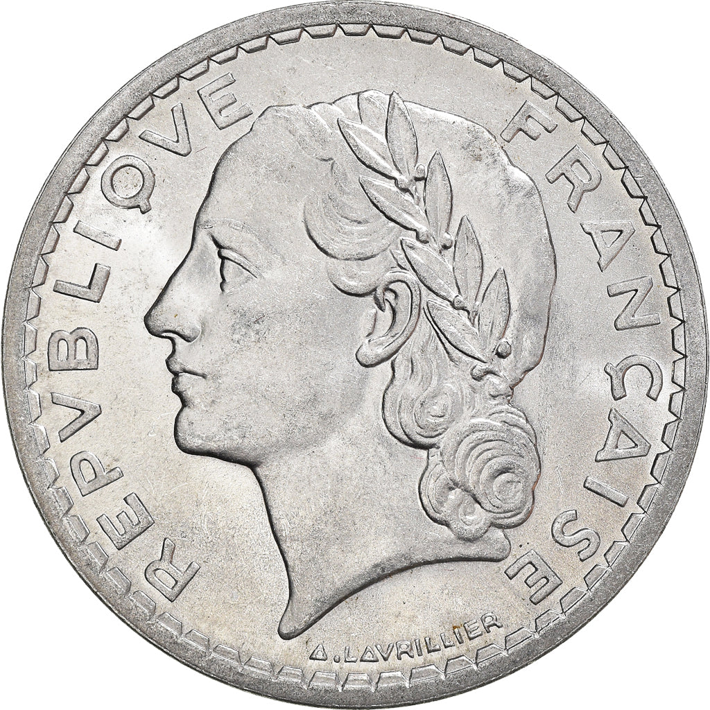 Monnaie, France, Lavrillier, 5 Francs, 1945, Beaumont - Le Roger, SUP