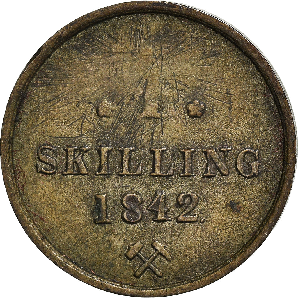 Coin, Norway, Carl XIV, 4 Skilling, 1842, EF(40-45), Silver, KM:311