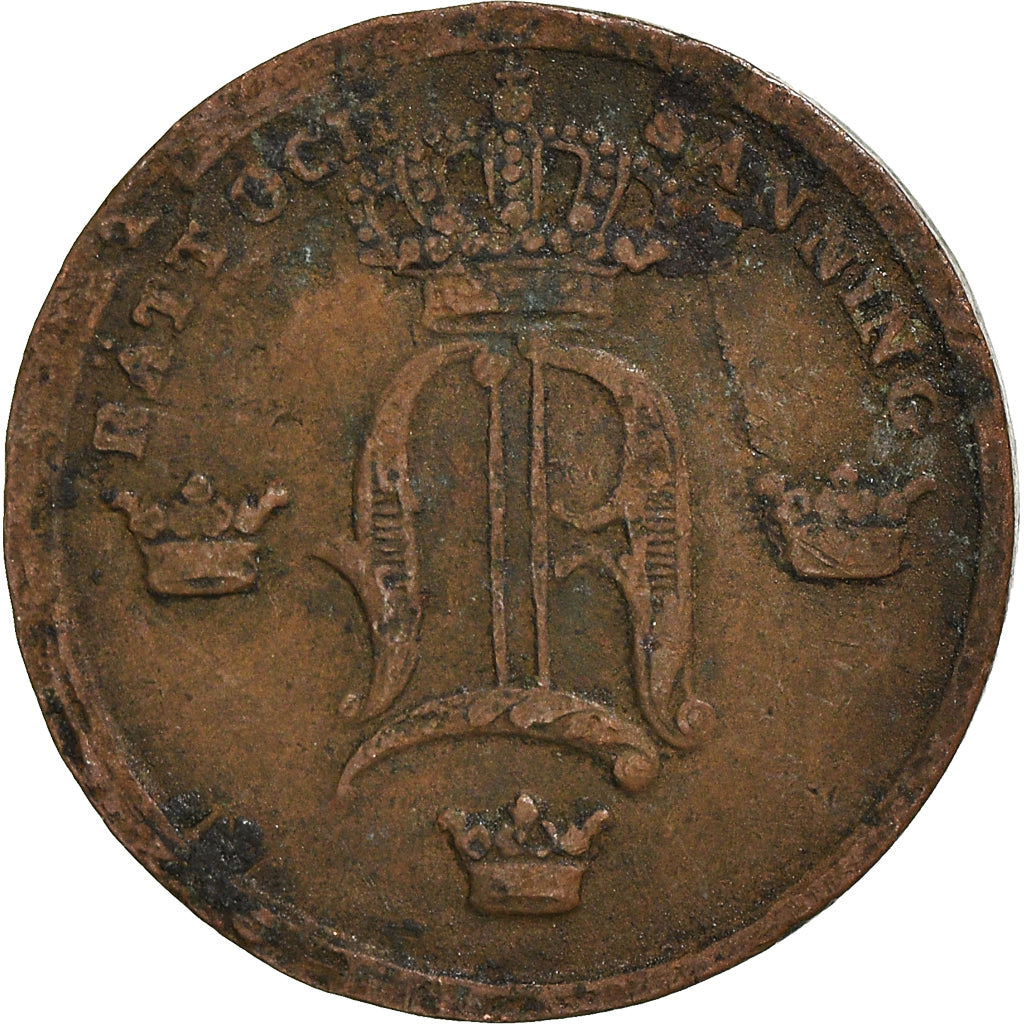 Coin, Sweden, Oscar I, 1/6 Skilling, 1847, VF(20-25), Copper, KM:656