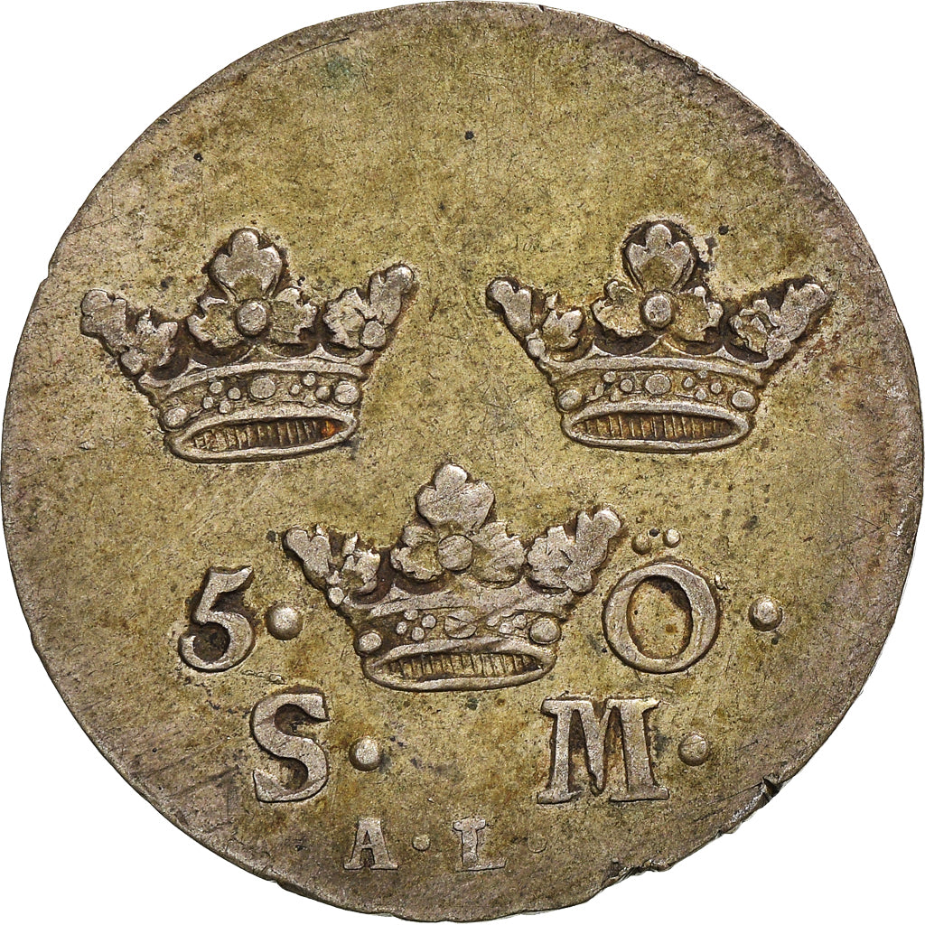 Moeda, Suécia, Adolf Frederick, 5 Ore, S.M., 1766, EF(40-45), Prata, KM:462