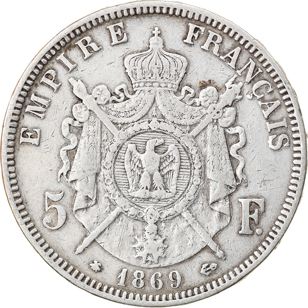 Munten, Frankrijk, Napoleon III, Napoléon III, 5 Francs, 1869, Paris, FR+