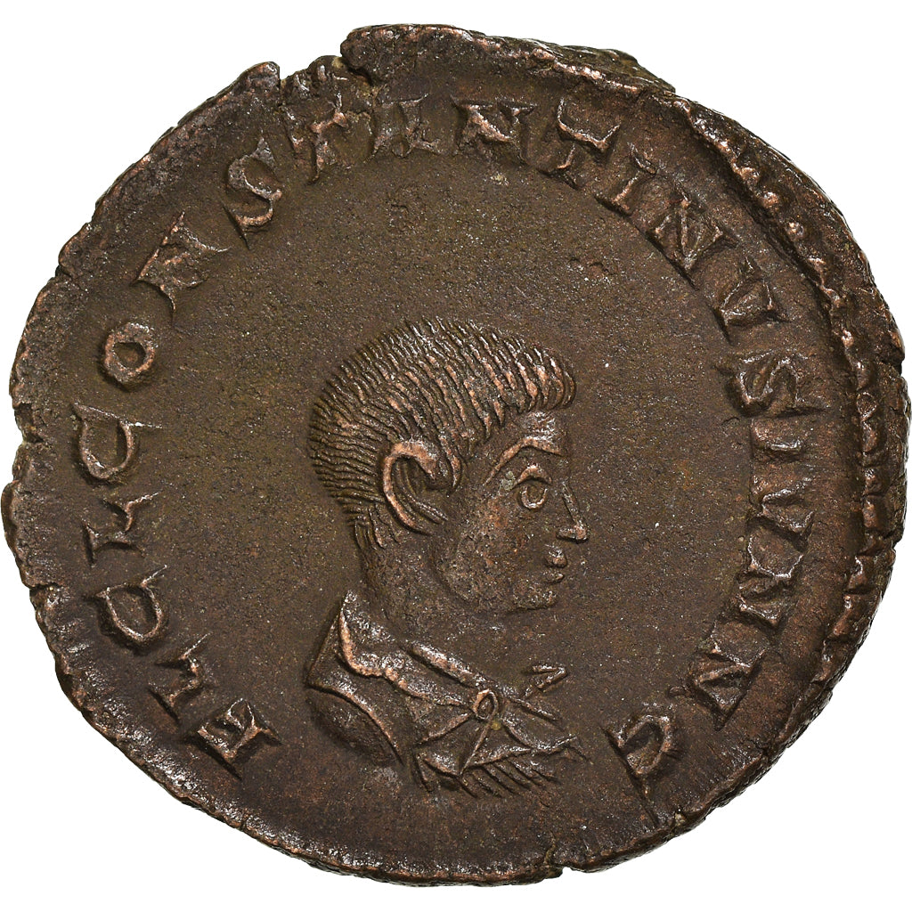 Moneta, Constantine II, Nummus, 317, Trier, AU(55-58), Miedź, RIC:174