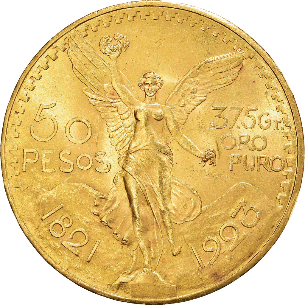 Moneda, México, 50 Pesos, 1923, Mexico City, EBC+, Oro, KM:481