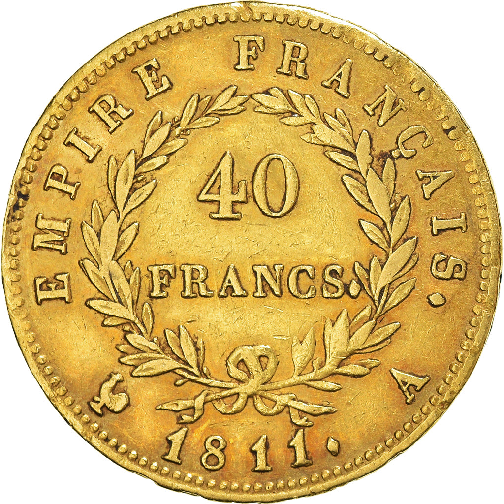 Munten, Frankrijk, Napoléon I, 40 Francs, 1811, Paris, ZF, Goud, KM:696.1