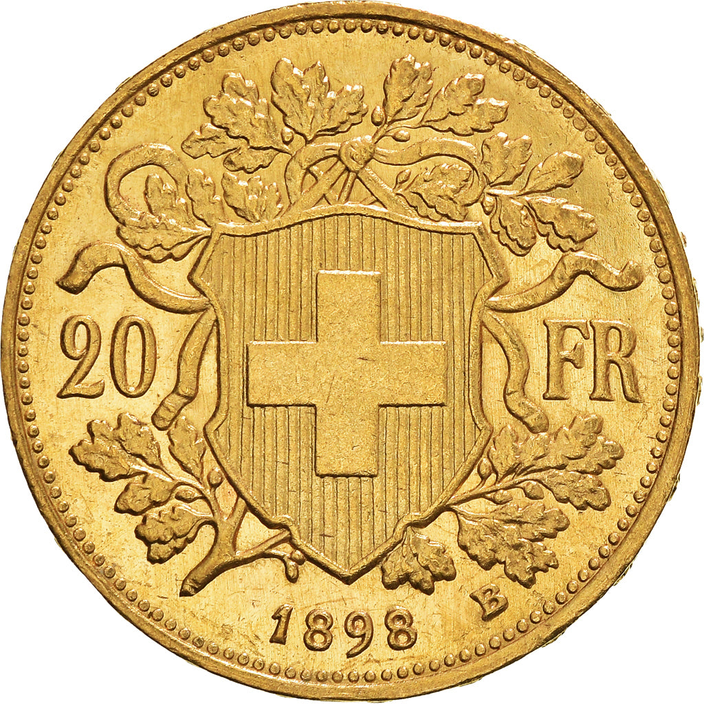 Moneda, Suiza, 20 Francs, 1898, Bern, SC, Oro, KM:35.1