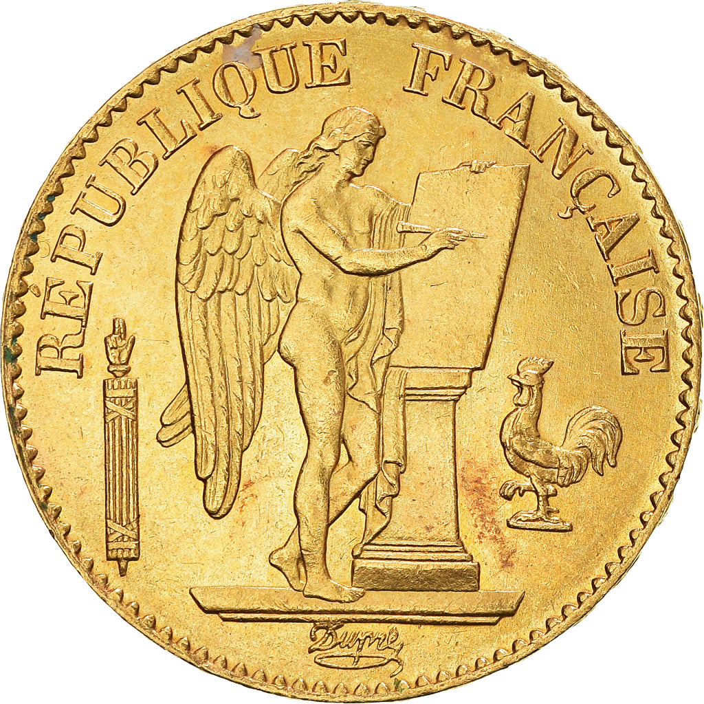 Moeda, França, Génie, 20 Francs, 1879, Paris, MS(60-62), Dourado, KM:825