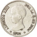 Spain, Alfonso XIII, 50 Centimos, 1892, EF(40-45), Silver, KM:690