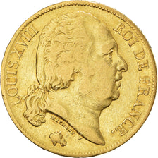 Moneta, Francia, Louis XVIII, Louis XVIII, 20 Francs, 1819, Paris, BB, Oro
