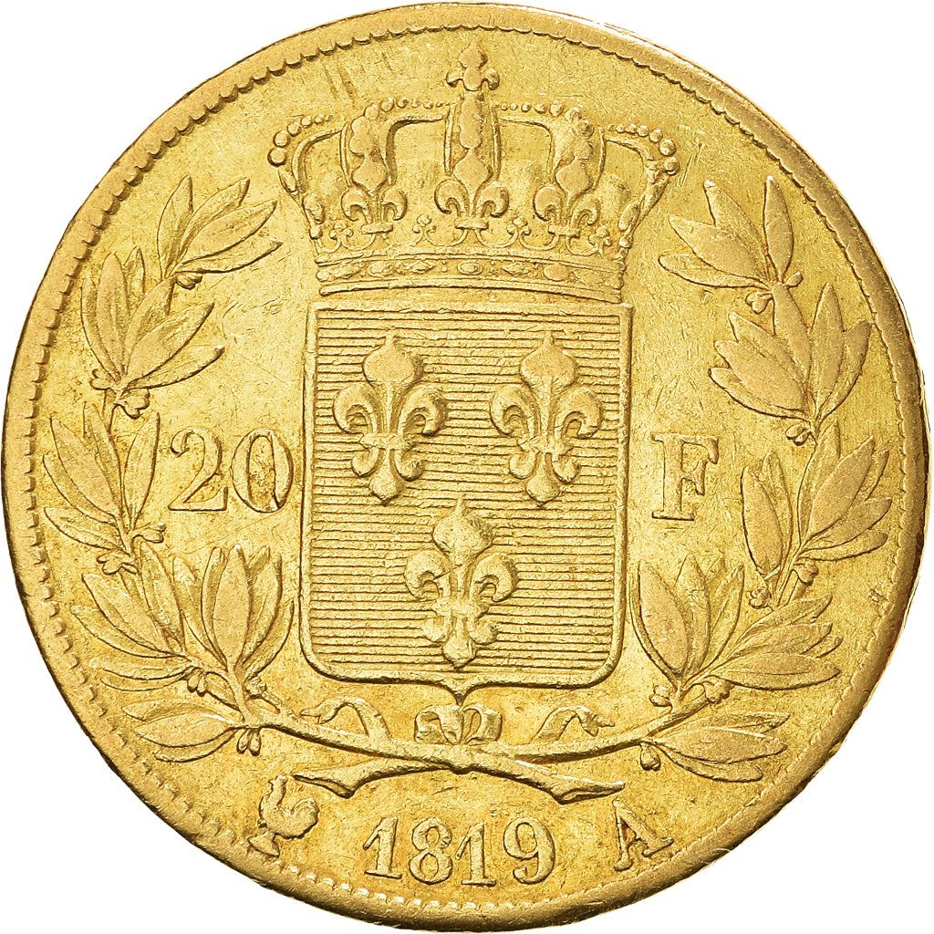 Moneta, Francia, Louis XVIII, Louis XVIII, 20 Francs, 1819, Paris, BB, Oro