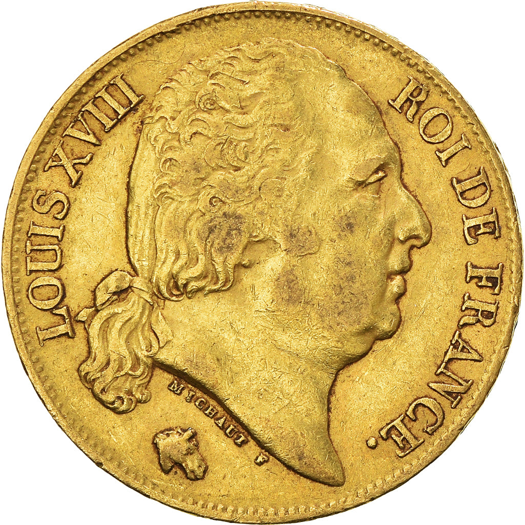 Monnaie, France, Louis XVIII, 20 Francs, 1818, Paris, TTB, Or, Gadoury:1028