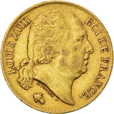 Monnaie, France, Louis XVIII, 20 Francs, 1818, Paris, TTB, Or, Gadoury:1028