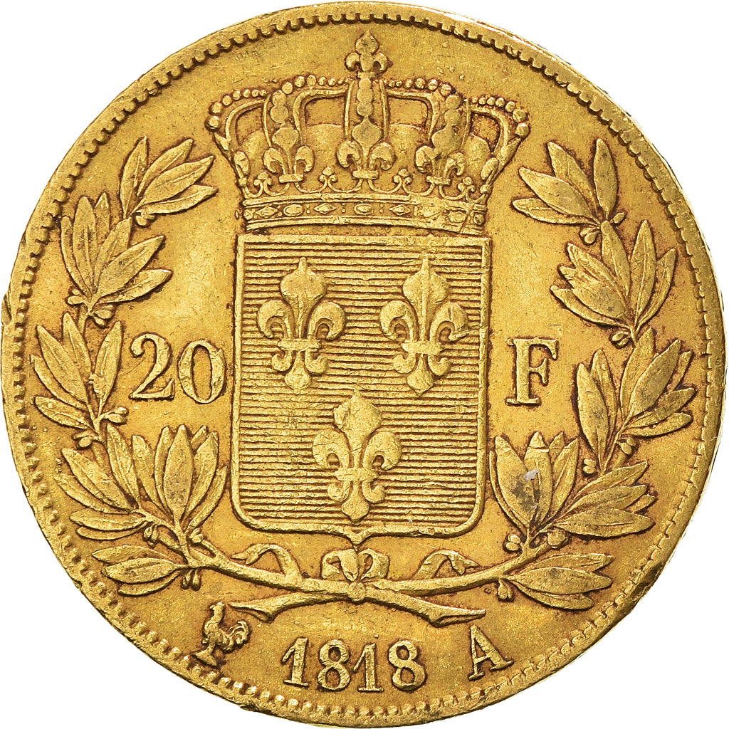 Monnaie, France, Louis XVIII, 20 Francs, 1818, Paris, TTB, Or, Gadoury:1028