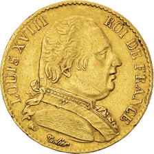 Moneta, Francja, Louis XVIII, 20 Francs, 1815, Paris, EF(40-45), Złoto